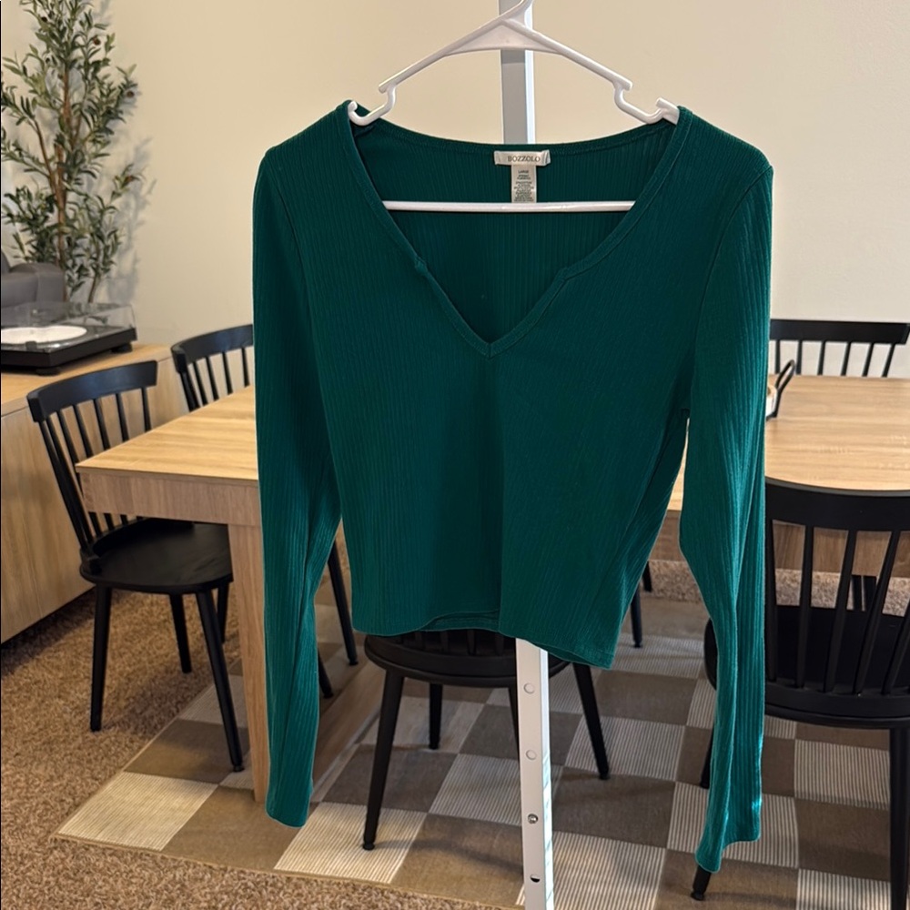 Bozzolo Forest Green Fitted Top